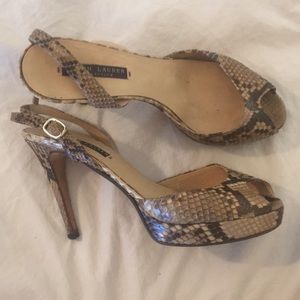 Ralph Lauren Collection Python Heels Size 8.5